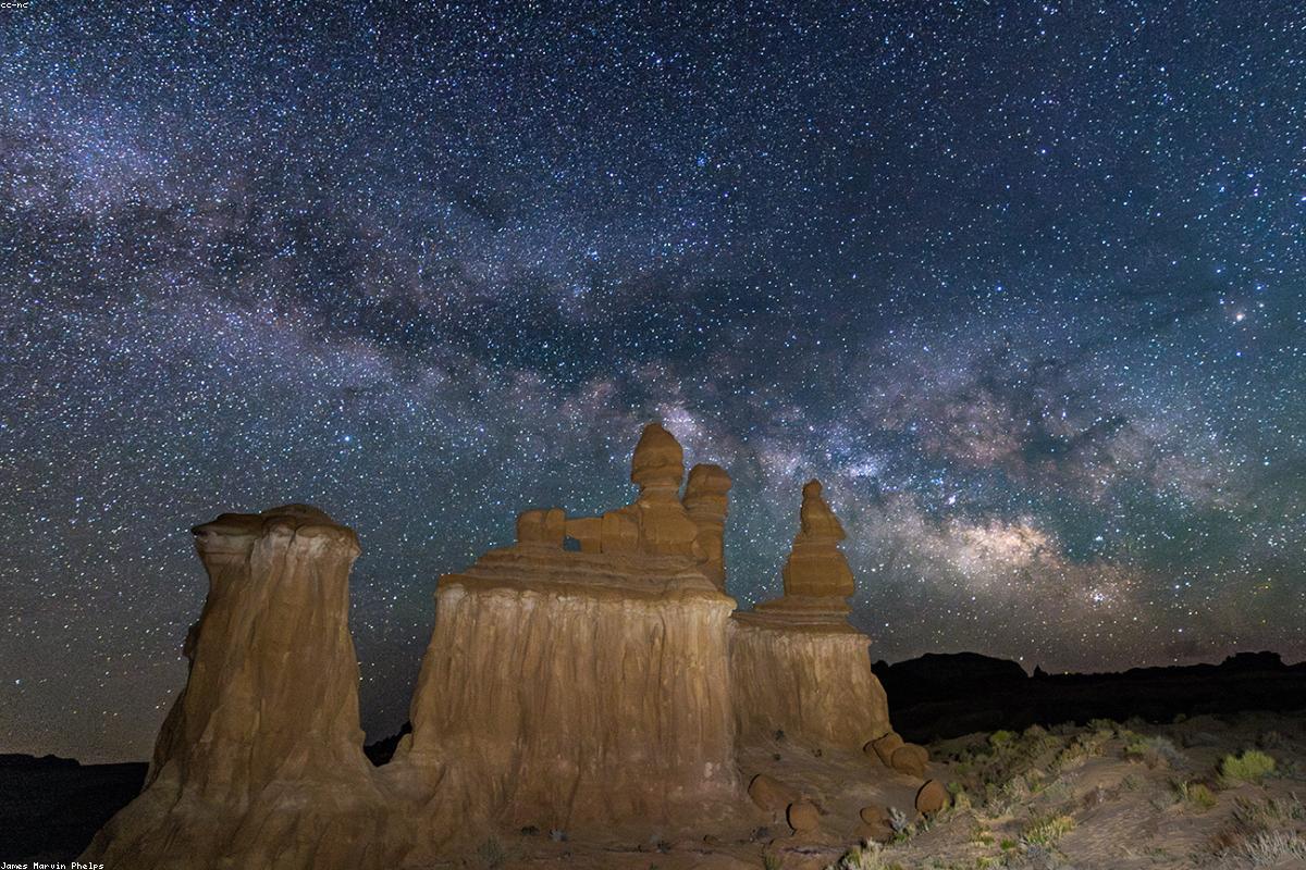 Desert silhouette with star field