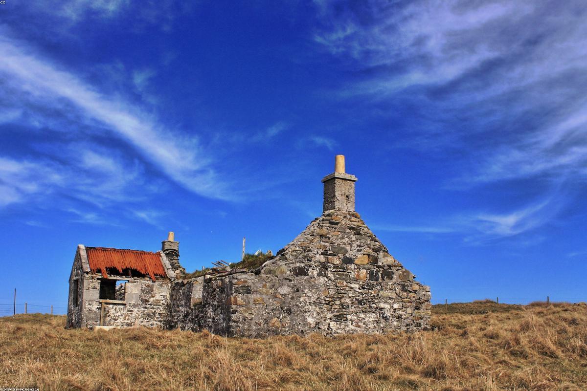 Abandoned croft at edge of field
