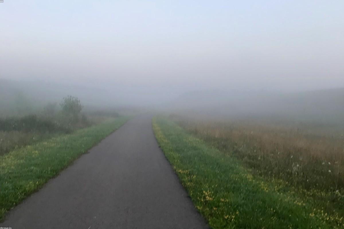 Empty trail under last light